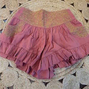 Elegant Pink Ruffle Women's Skorts